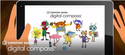 Link to Common Sense Digital Compass site (photo of the Digital Compass website on a tablet)